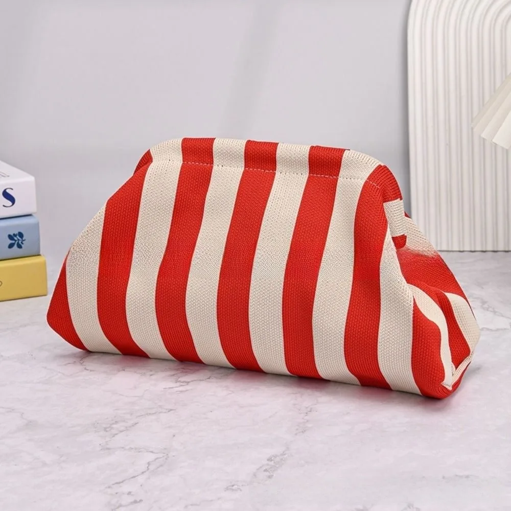 Spring Closure Open Top Colorful Striped Cosmetic Bag Large Capacity Multi-purpose Toiletry Bag Travel Cosmetic Pouch Gifts