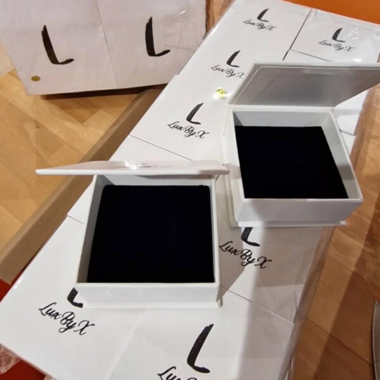 20PCS Flip Paper box personalized magnetic Magnet Paper Cardboard Earring Necklace Ring Packaging Gift Jewelry Box with Logo Pri