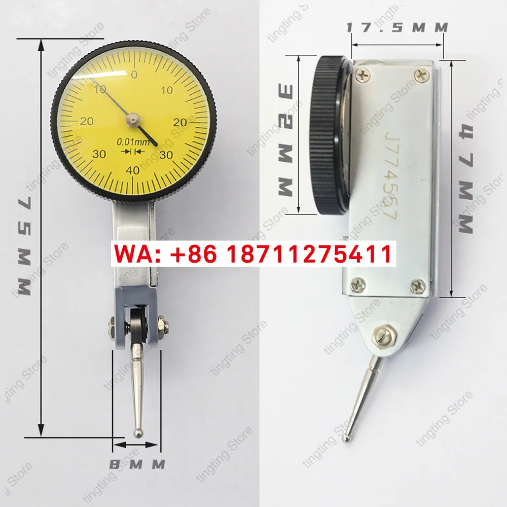 Leverage dial indicator 0-0.8MM pointer disc flat dial pointer type