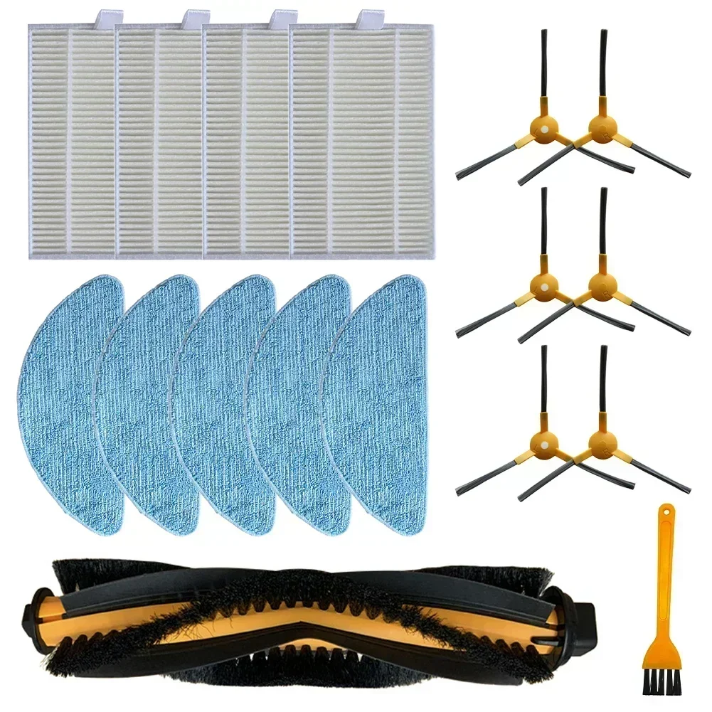 

For Honiture Q5 Robot Vacuum Cleaner Accessories Main Brushes Mop Cloths Side Brushes Filter Cleaning Brush 17pcs Set