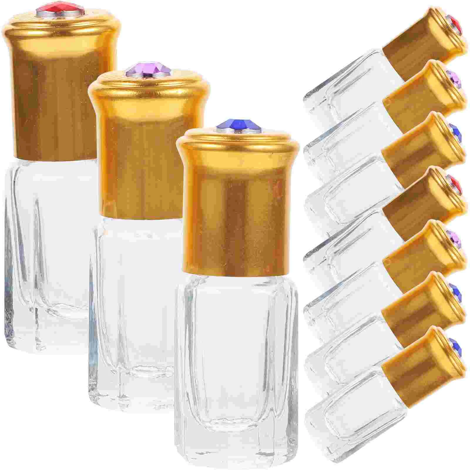 10 Pcs 3ml Roll-on Applicator Vial Bottles Suitable Travel Glass Helpful Smudge Anodized Aluminum Nozzle Glasses Miss