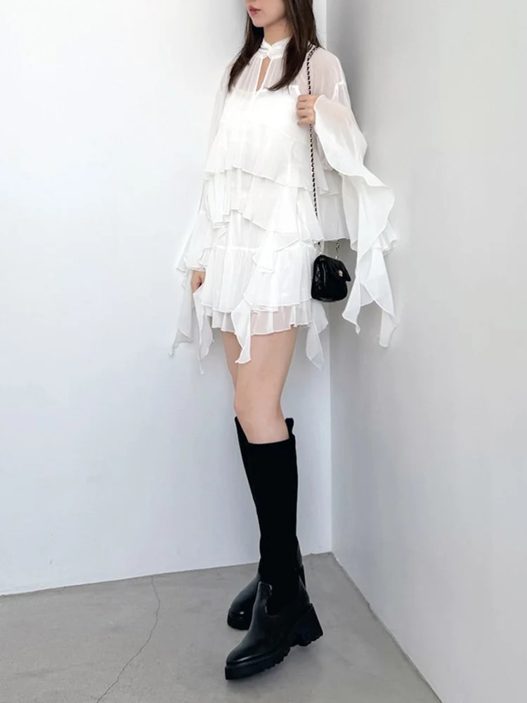 

Sweet Simple Pure Color irt And Skirt Set Women's Faion Breathable Long Sve Winter Collection Layered Skirt Ensemble