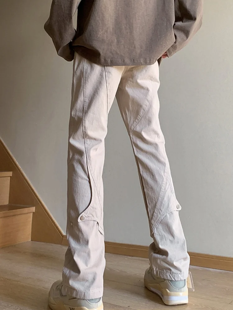 

Slim Straight Men's Casual Pants Faionable American High Street Sle Workwear Trousers Autumn Season Youth Leisure Trousers