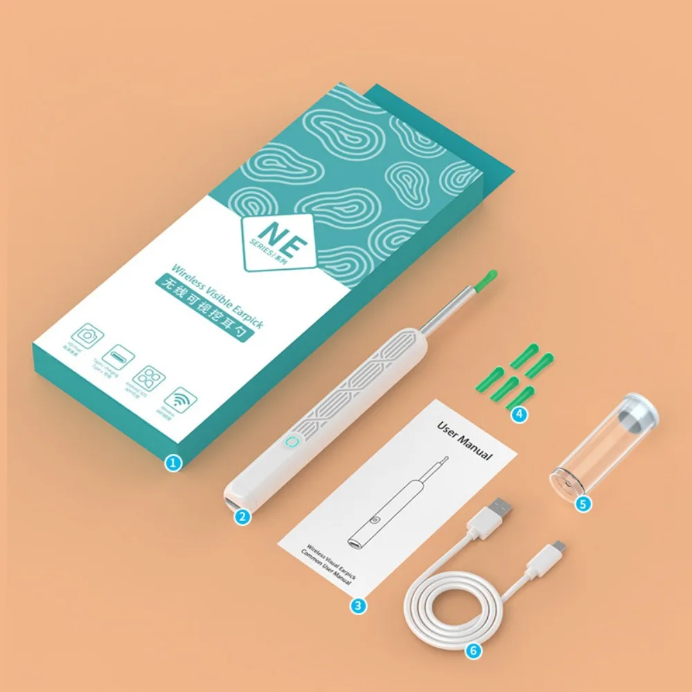 

Smart Visual Ear Cleaner HD Camera Wireless WiFi Wireless Otoscope USB Charging LED Lights Ear Cleaning Tools Teeth Inspection