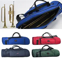 Lightweight Wind Instrument Trumpet Horn Carrying Gig Case Oxford Cloth Water-resistant Zipper Padded Adjustable Shoulder Bags