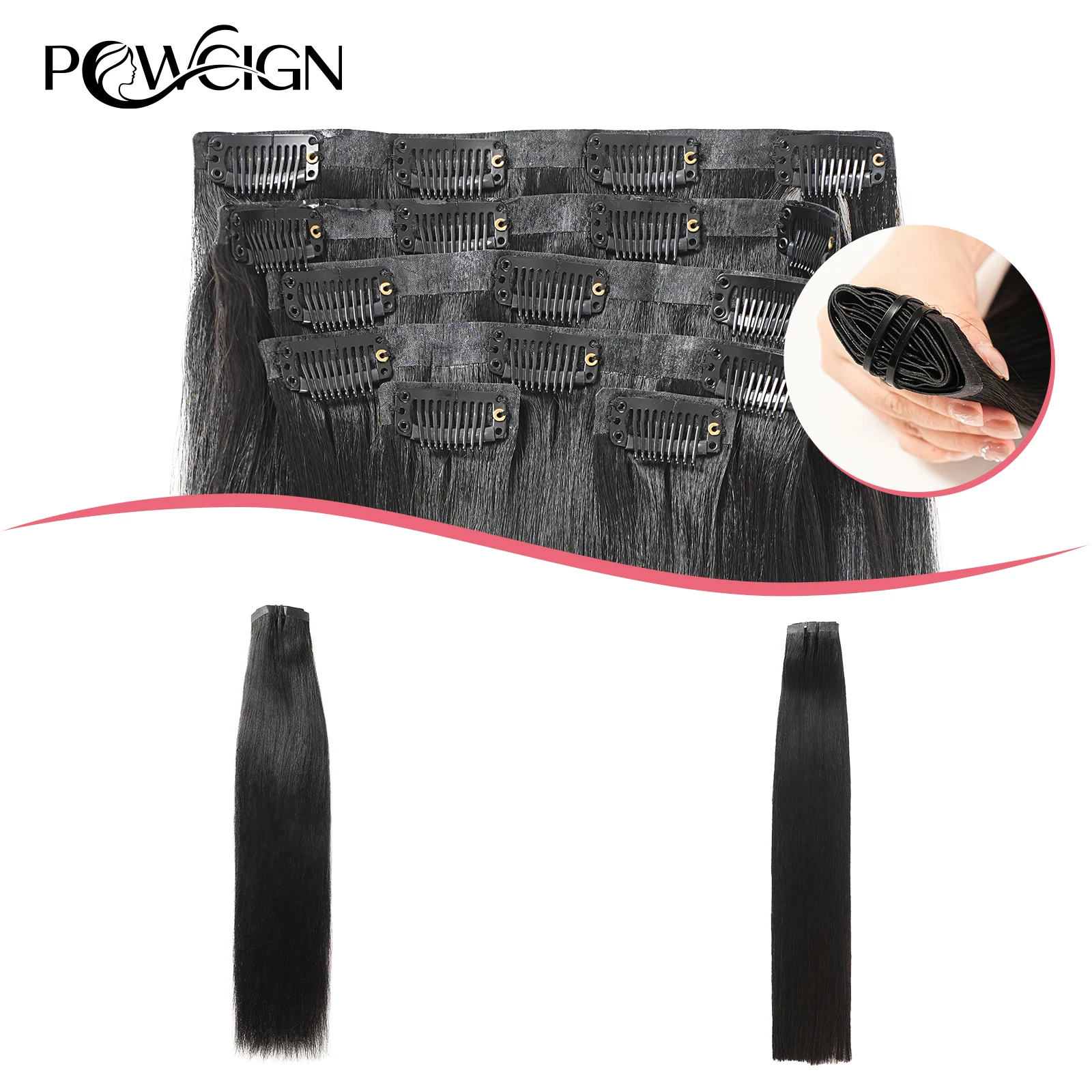 

Powcign Yaki, прямые парики из натуральных волос на клипсе, 12-30 дюймов, 100% натуральные волосы Remy Virgin, 110 г/упак., легко носить, подходят для женщин