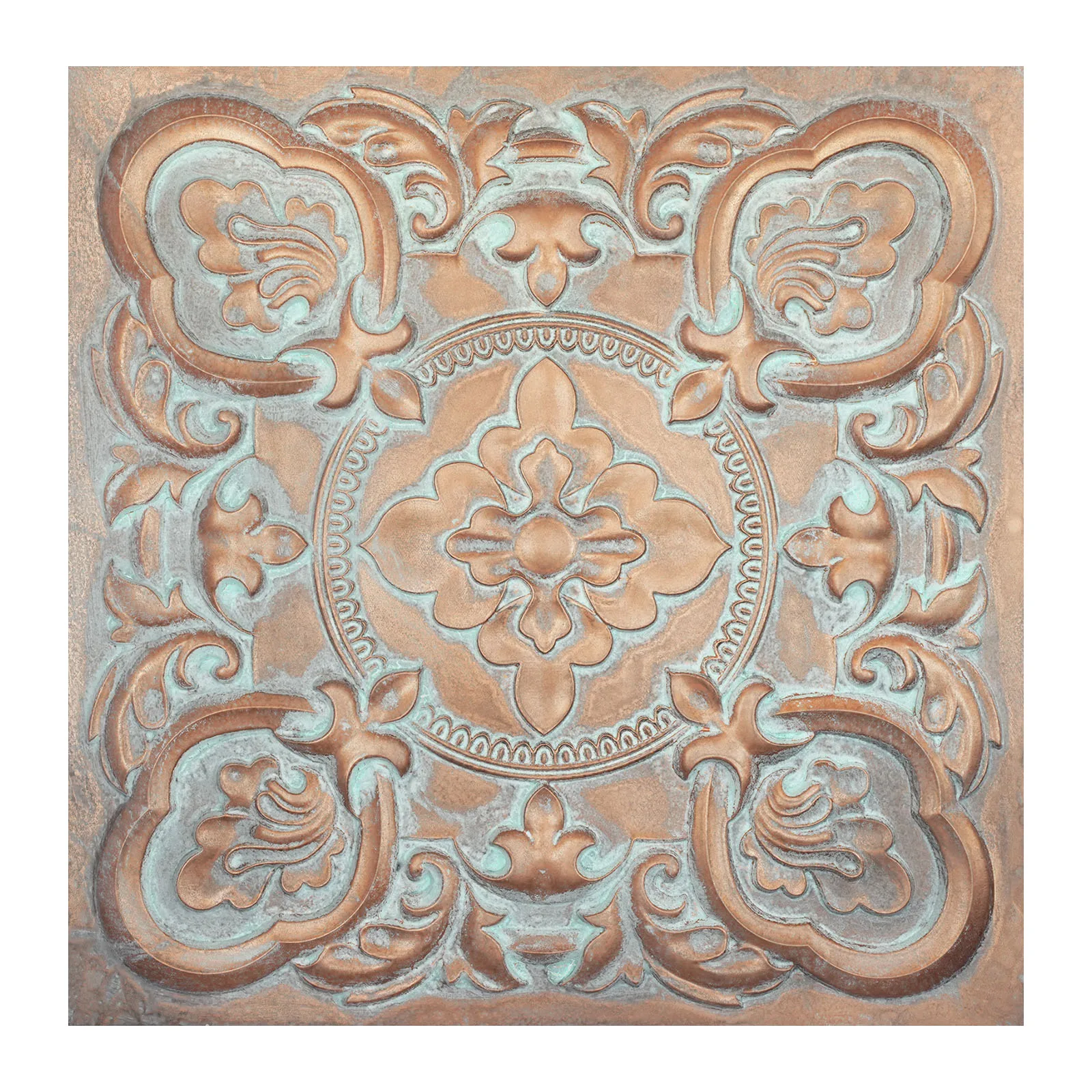 Drop in Ceiling tiles Faux Tin Glue up/Drop in Wall Panel Interior Decor PL30 Weather copper 10pcs