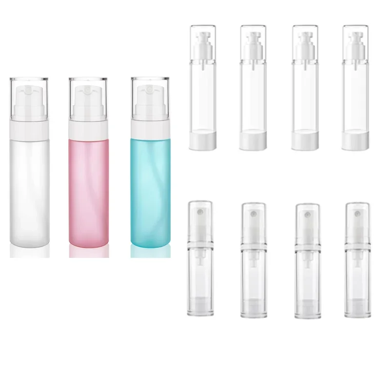 

20Pcs 5ml-100ml Lotion Cream Dispenser Pump Bottle Refillable Empty Clear Travel Container Sample Liquid Vacuum Jar