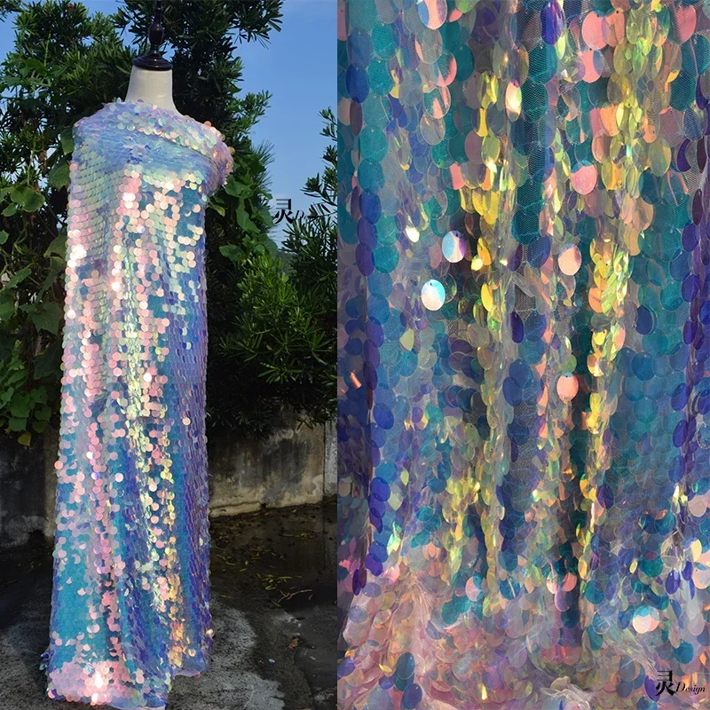 

Сетчатая ткань, рыбья чешуя, блестящая иллюзия, модный светоотражающий градиент цвета, ручная работа, сделай сам, дизайнерский фон для одежды