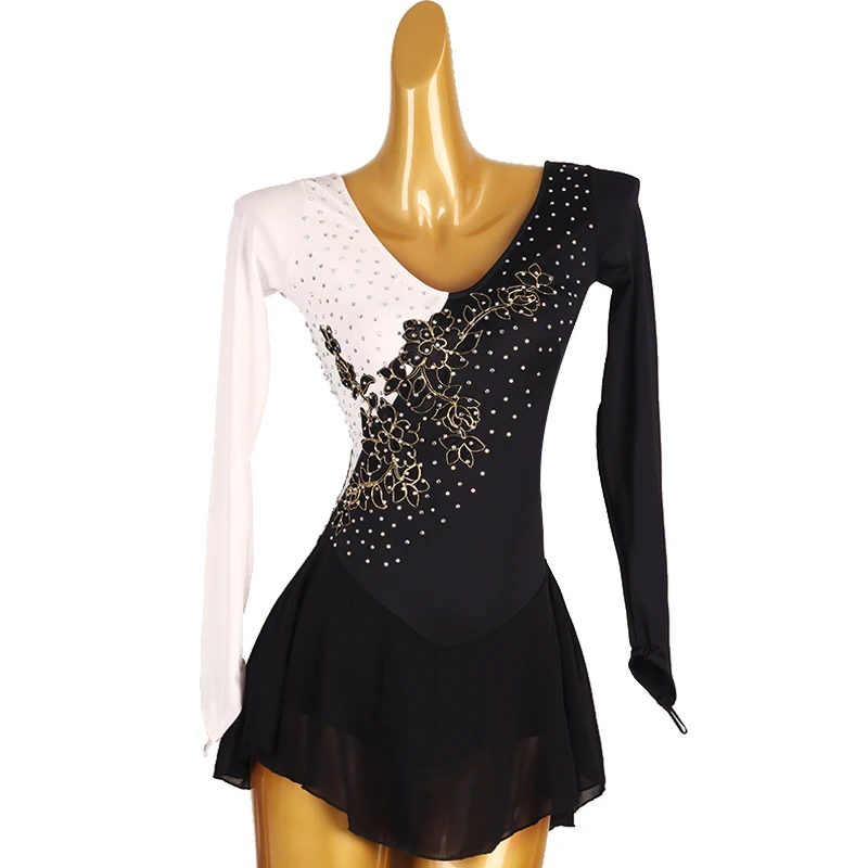 

Figure Skating Dress Women girl Ice Skating Dress Gymnastics Costume custom crystal rhinestone B221