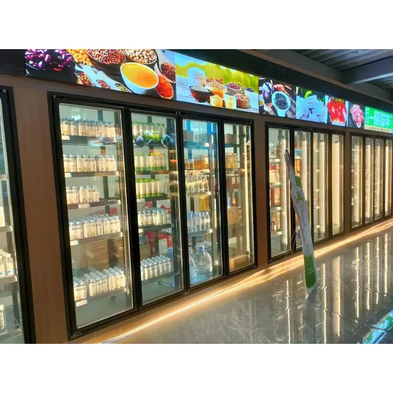18*3.2*2.5m 3 Ph 280V 50HZ -18℃ Display Door Walk-In Cooler Efficient Upright Meat Freezer