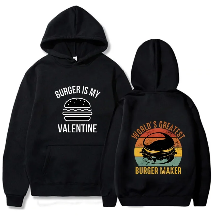 Hamburger Maker Tracksuit Men Vintage Style Hoodies Japanese Long Sleeve Harajuku Anime Sweatshirts Regular Fit Streetwear Y2k