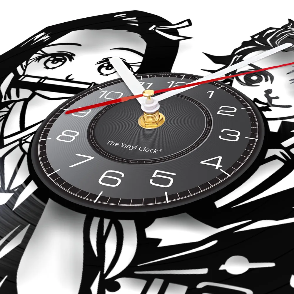 Demon Slayer Kimetsu no Yaiba Vinyl Record Wall Clock For Bedroom Anime Home Decor Clock Wall Watch