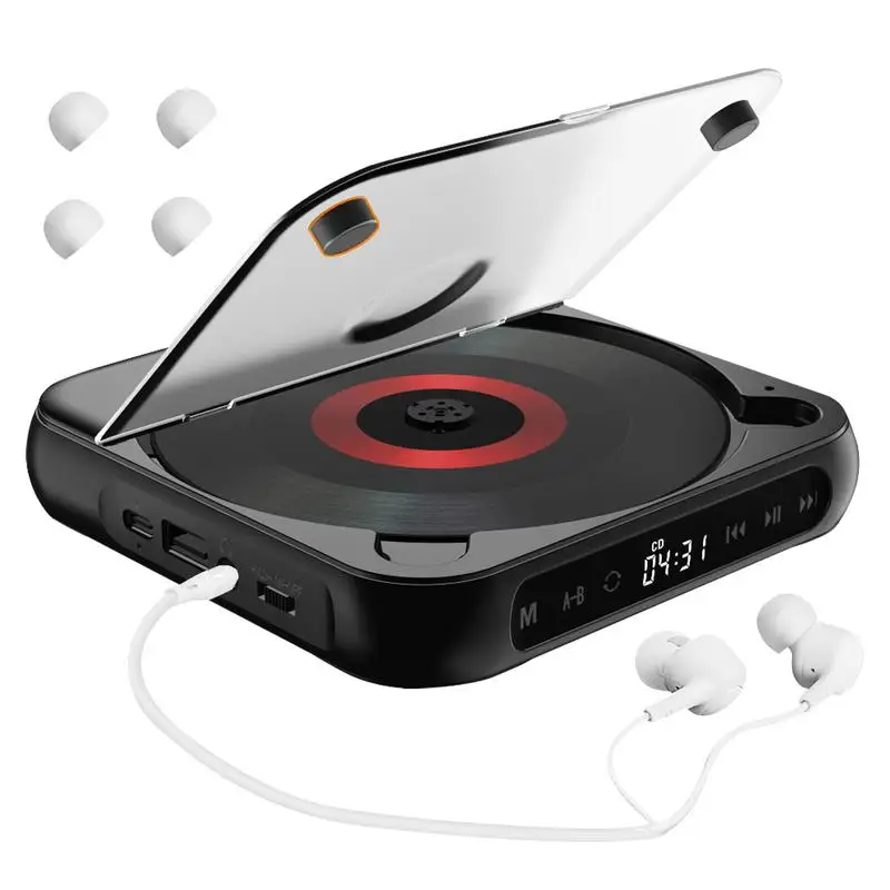 

Portable Disk Player Desktop Wireless Touch Disc Player With Headphones Rechargeable Personal Compact Disc Player Anti-Shock For