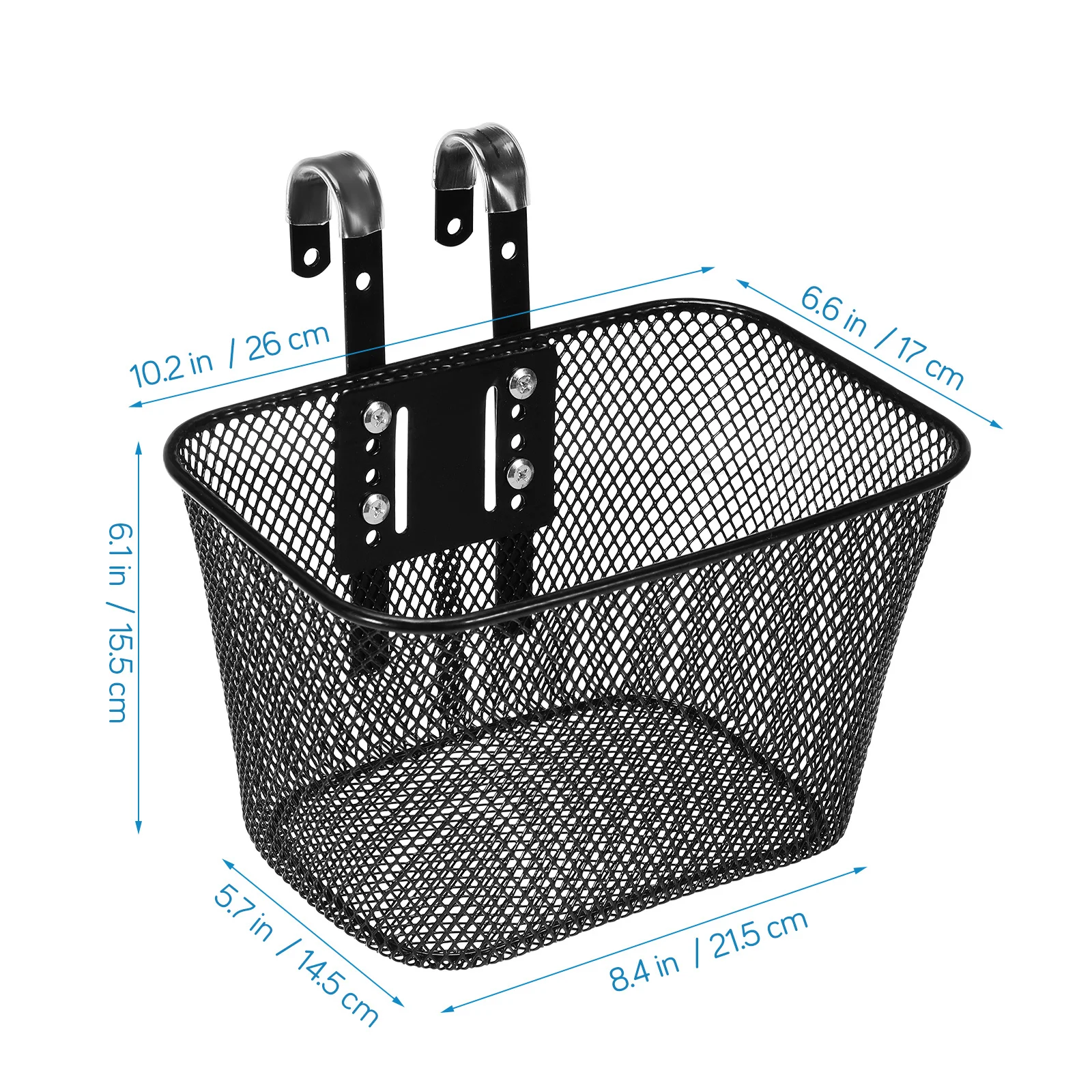 1Set Universal Front Bike Basket Black Iron Mesh Detachable Bicycle Storage Carrier Front Handlebar Rack Cycling Accessories