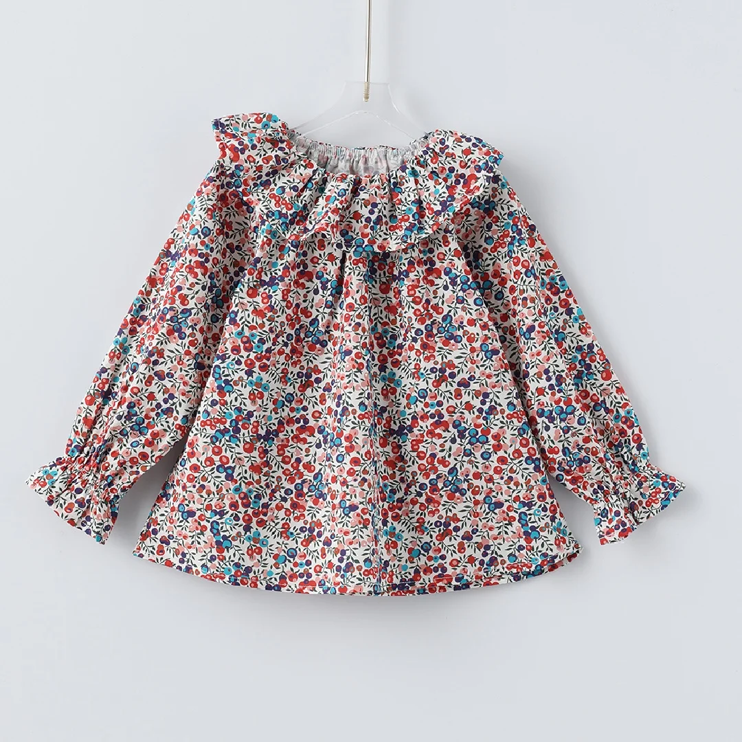 Baby Girls Ruffles Princess Shirt Cotton Long Sleeve Lace Blouse Infant Stylish  Floral Tops Children Shirt Girls Clothing 6-24M