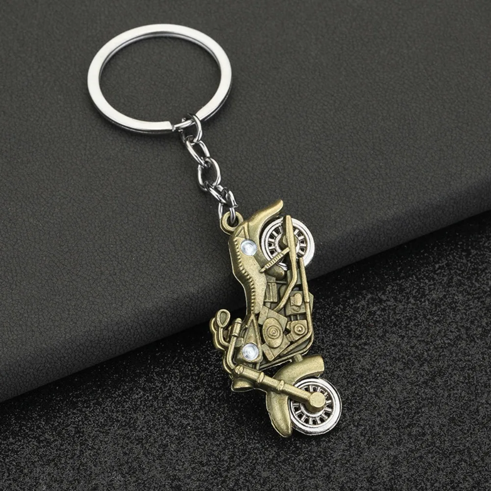 Mini Motorcycle Model Keyring Simulation Motorcycle Pendant Cute Simulation Car Keychain Cool Metal 3D Model Key Ring Men Gift