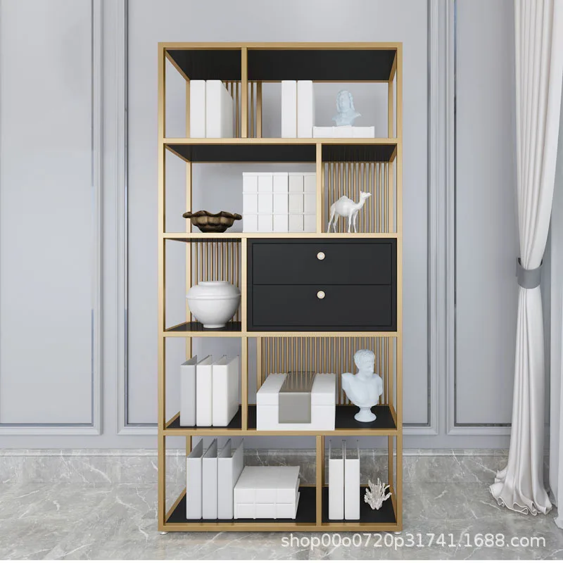 

Customized Nordic display stand Home wrought iron rack Living room Multi-layer floor-to-ceiling storage