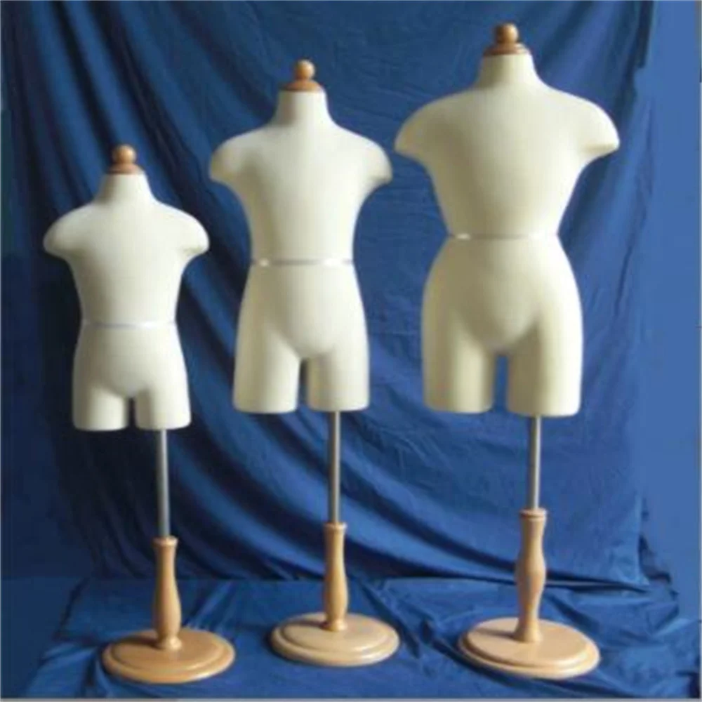 

Realistic Sewing Cloth Mannequin for Child, Half Torso, Circular Wood Base, Flexible Dress Display, M0088s, 4-6 Year