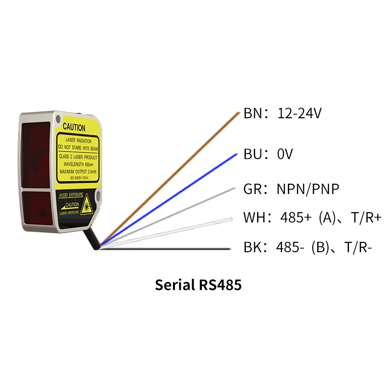 FLR-100-RS485 OLED Display High Accuracy 0.01mm Measuring Range 100mm ModBus RTU Laser Displacement Sensor