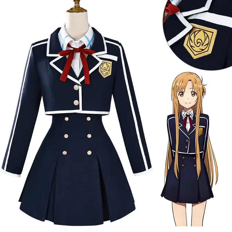

Yuuki Asuna Cosplay Costumes School Uniform Anime Sword Art Online Role Play Halloween Carnival Party Outfit For Women