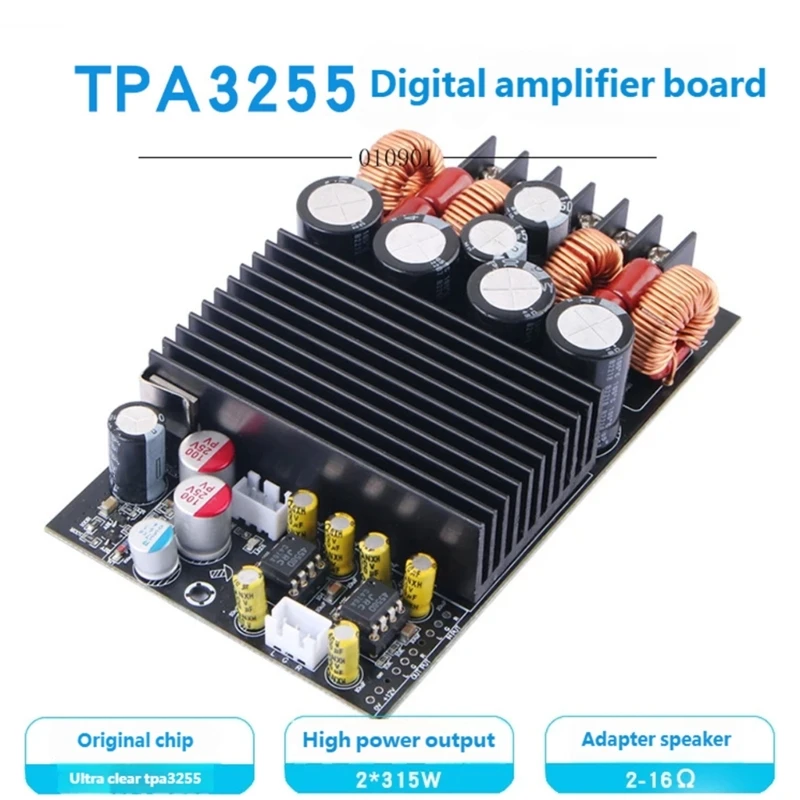  19V-50V 315W+315W Digital Sound Power Amplifier Board Double Channel Stereo