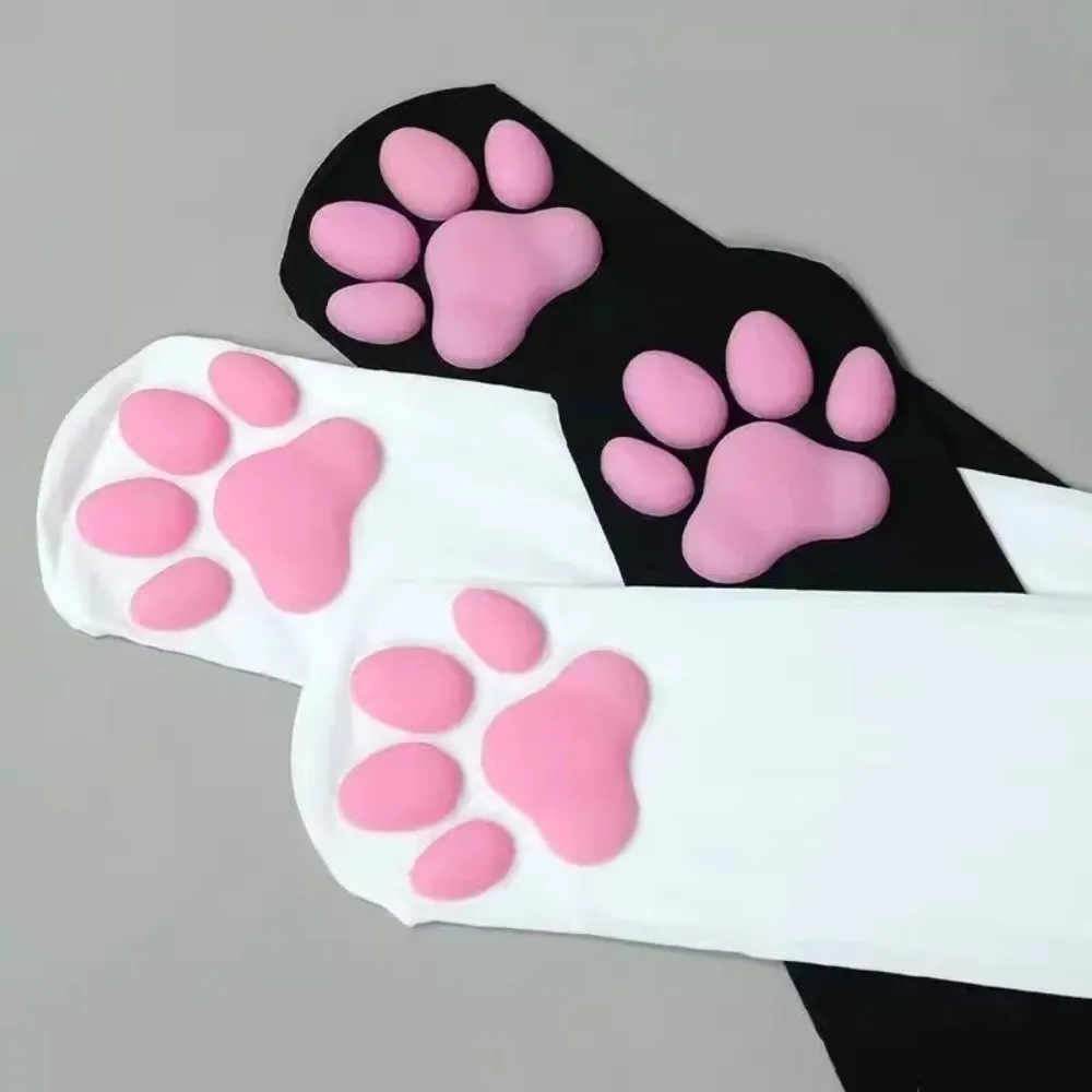 Cute Style Cat Paw Pad Stockings Gothic Lolita Long Length 3D Cat Claw Pantyhose Harajuku Female Long Socks Cosplay