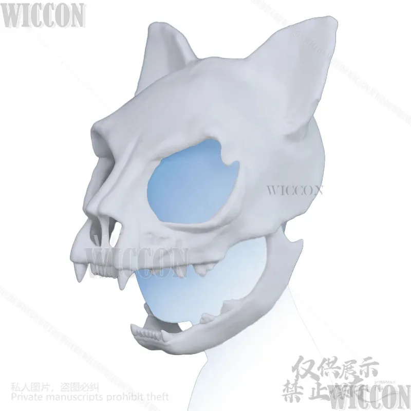 

a7d@Animal Furry Cosplay Cat Skull Kigurumi Props 3D Print Head Fursuit Cosplay Headsets For Halloween Christmas Party Customize