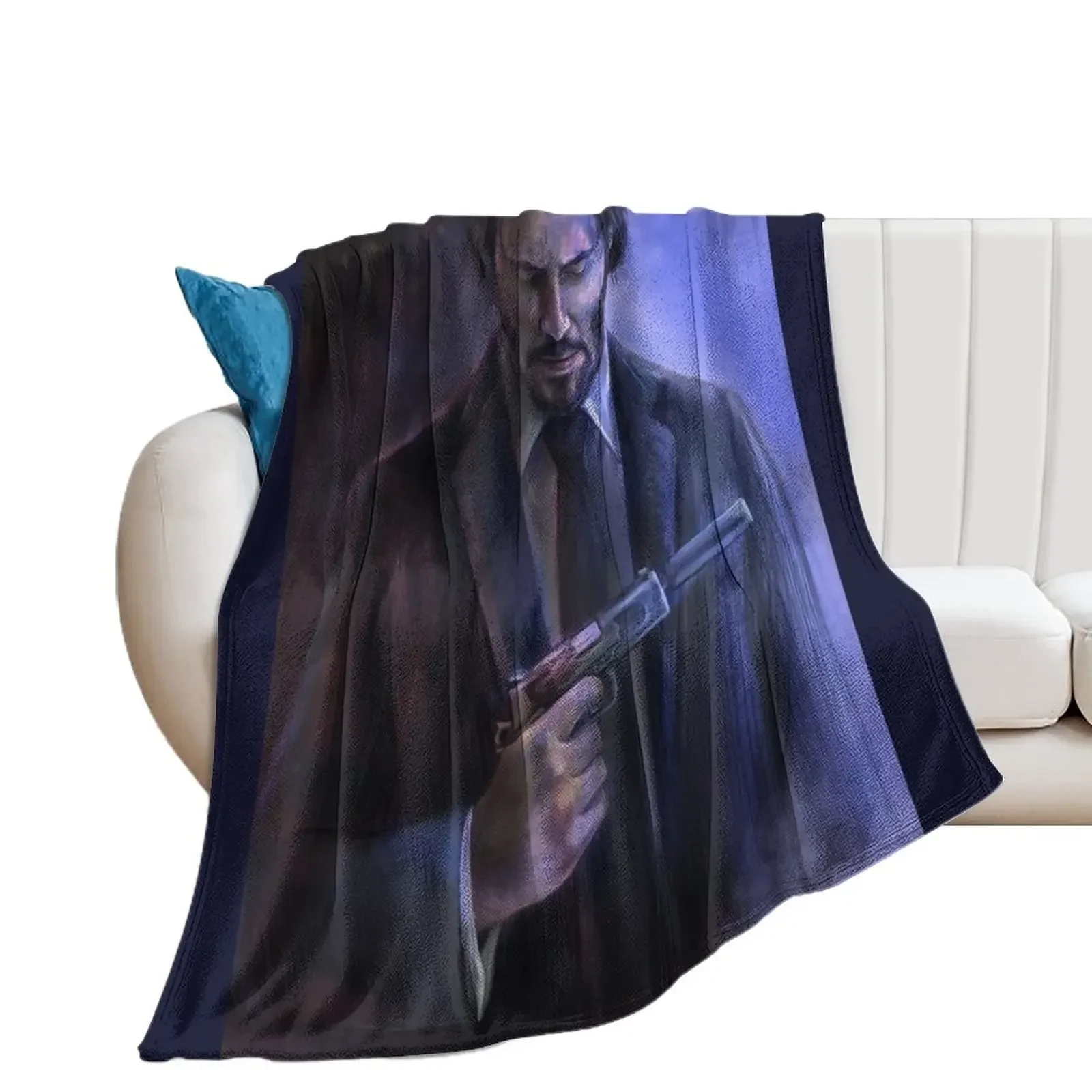 John Wick Throw Blanket Soft Plush Plaid manga Single Blankets