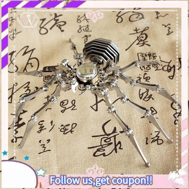 

Премиум стимпанк складные механические часы-паук украшение из нержавеющей стали железная модель насекомых настольный орнамент прочный