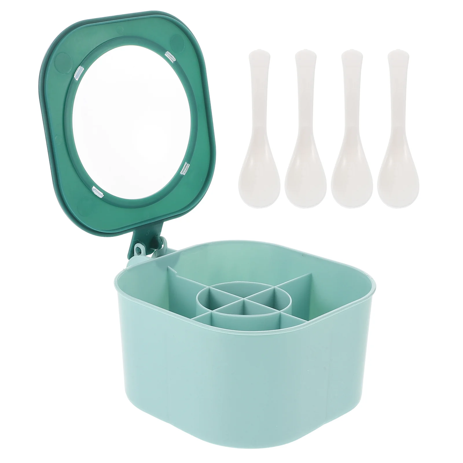 

1Set Kitchen Spice Container Reliable Multi-Function Seasoning Box Lid Moisture-Resistant Storage for Salt Pepper