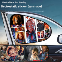 Horror Doll Chucky Car Electrostatic Film Side Window Sunshades Windshield Auto Window Sunshade Cover for Children Baby
