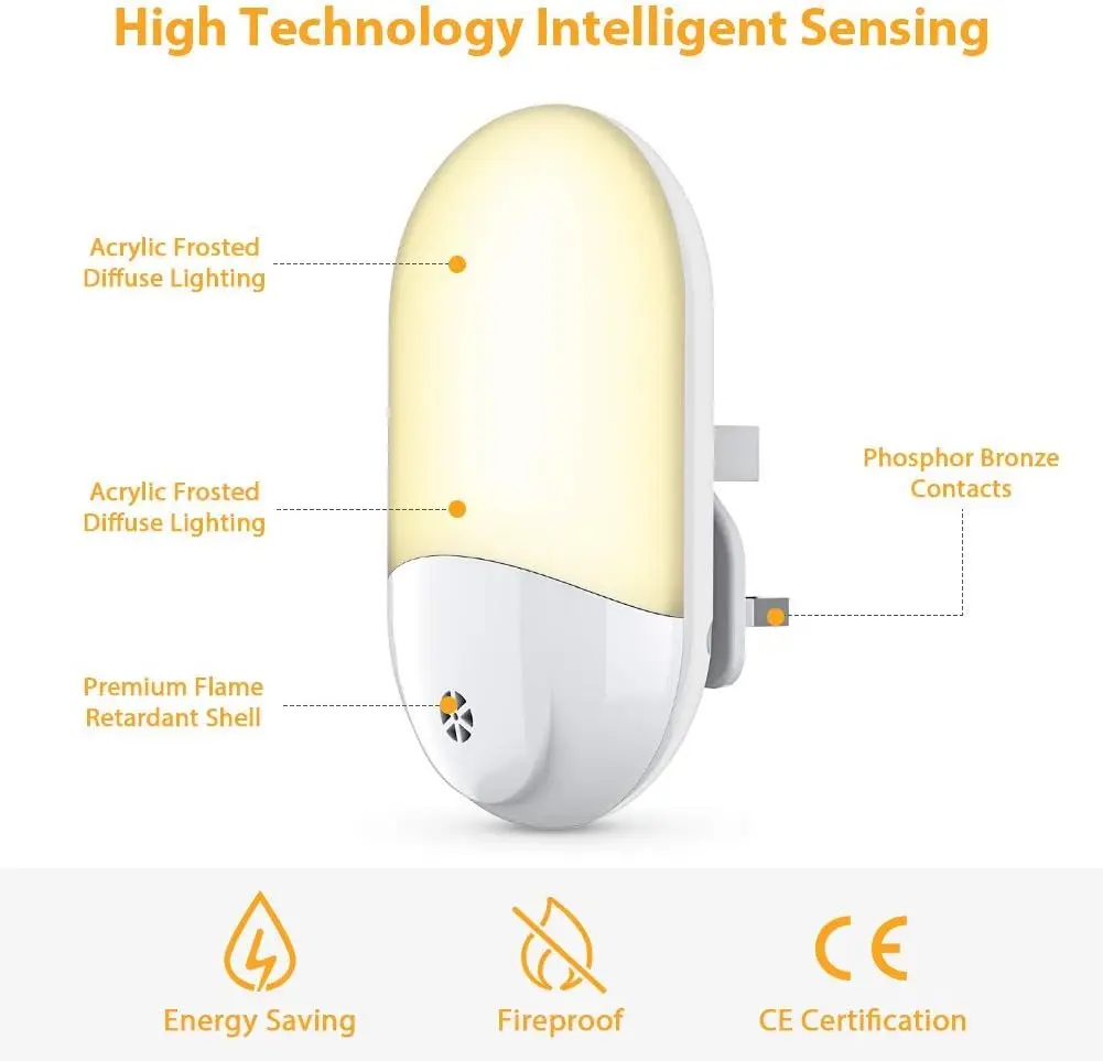 LED Night Light Plug in Wall Automatic Dusk to Dawn Sensor RGB Night Lights Remote Control Color Change LED Night Light for kids