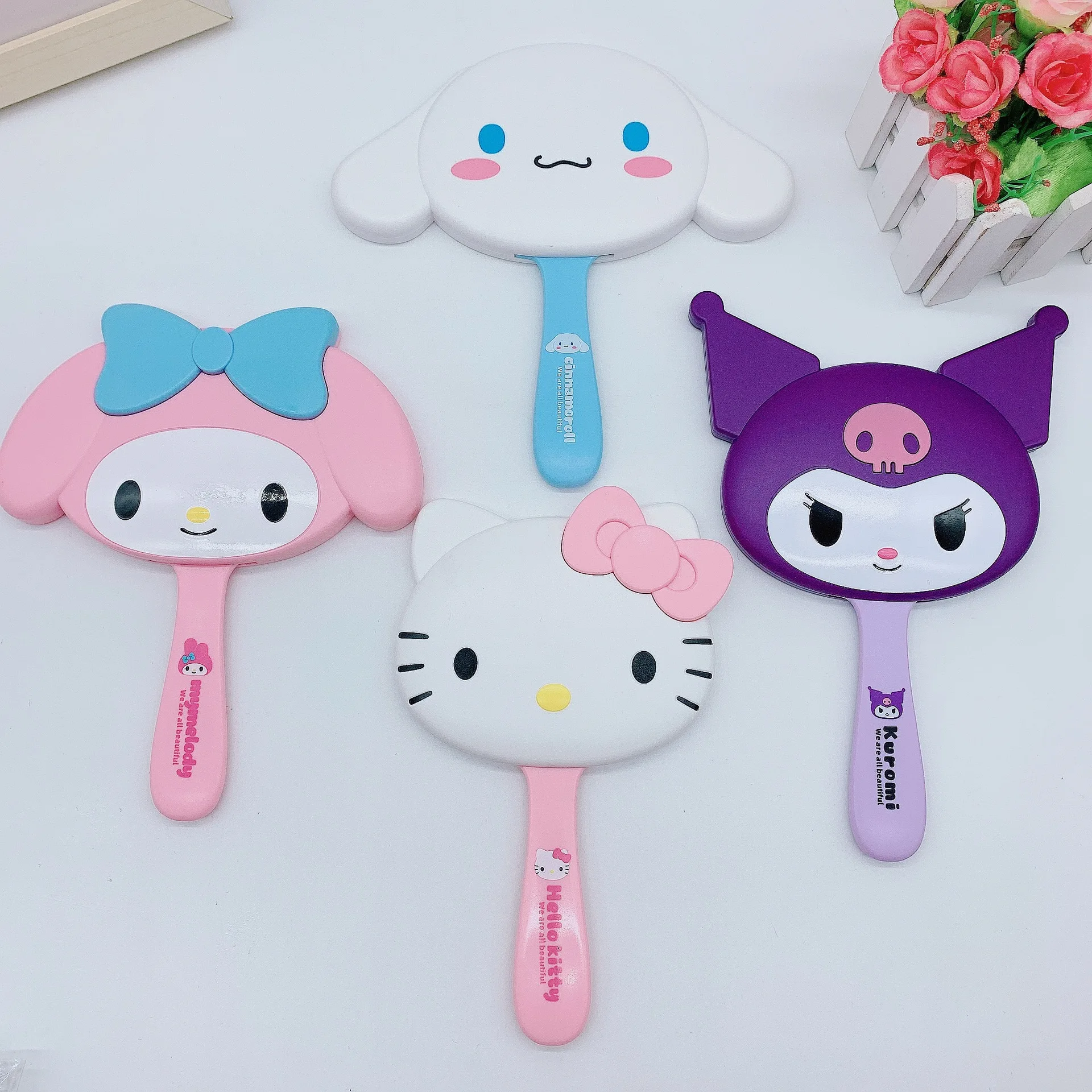 Creative Sanrio Anime Kuromi Melody Mirror Comb For Girls And Students Cartoon Style Integrated Mirror Comb Kids Gift New