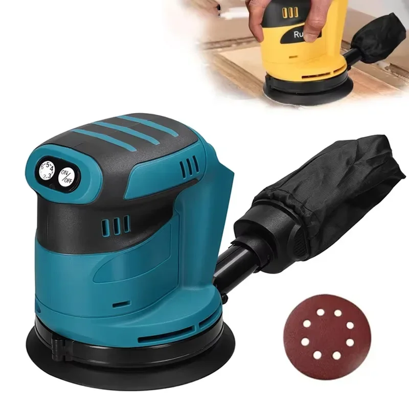 

125MM Electric Orbital Sander Cordless Grinding Sanding Polishing Machine Woodworking Power Tool For 18V Battery