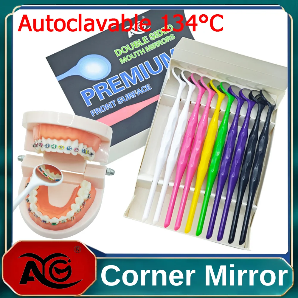 AG 10pcs Dental Double Sided Mouth Mirrors Autoclavable Premium Front Surface Mouth Exam Reflector Oral Mirror Tooth Whitening