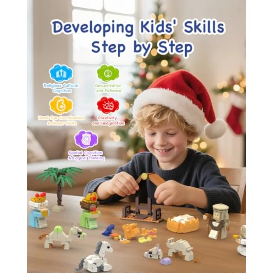 المهد تقويم القدوم 2025 اللبنات 24 يوما لعبة ممتعة للبنين بنات عيد الميلاد العد التنازلي التقويم هدايا للبالغين في سن المراهقة