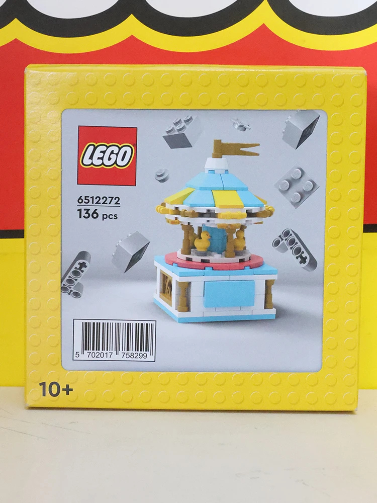 Lego-carrossel de pato amarelo feliz para menino e menina, blocos de construção, quebra-cabeça, brinquedo, presente, 6512272