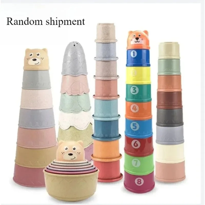 Giocattoli impilabili per tazze Montessori per bambini, piscina da spiaggia, vasca da bagno, giocattoli educativi per bambini da 0 a 12 mesi, regalo di Natale