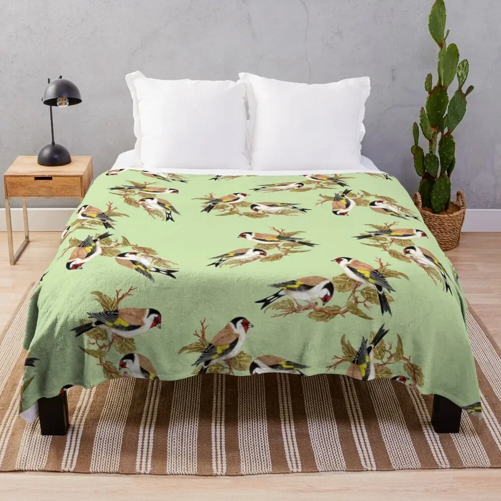 A Charm of Goldfinches! Throw Blanket Blankets For Bed Luxury St Thin Travel Blankets