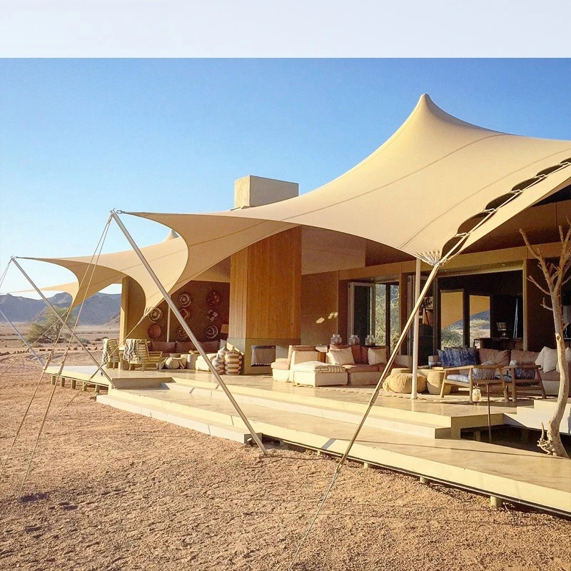 

Wild holiday camping base canopy shading party tent house visitor service center reception hall tent building