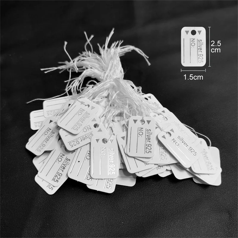 100pcs Jewelry Price Tags Handwritten Labels with String