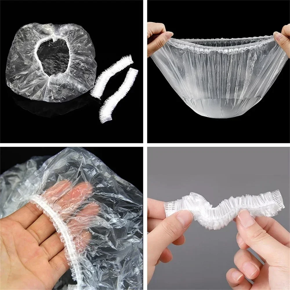 100 Pcs / Bag Hotel and guesthouse disposable shower cap batch white transparent waterproof and dustproof hair cap