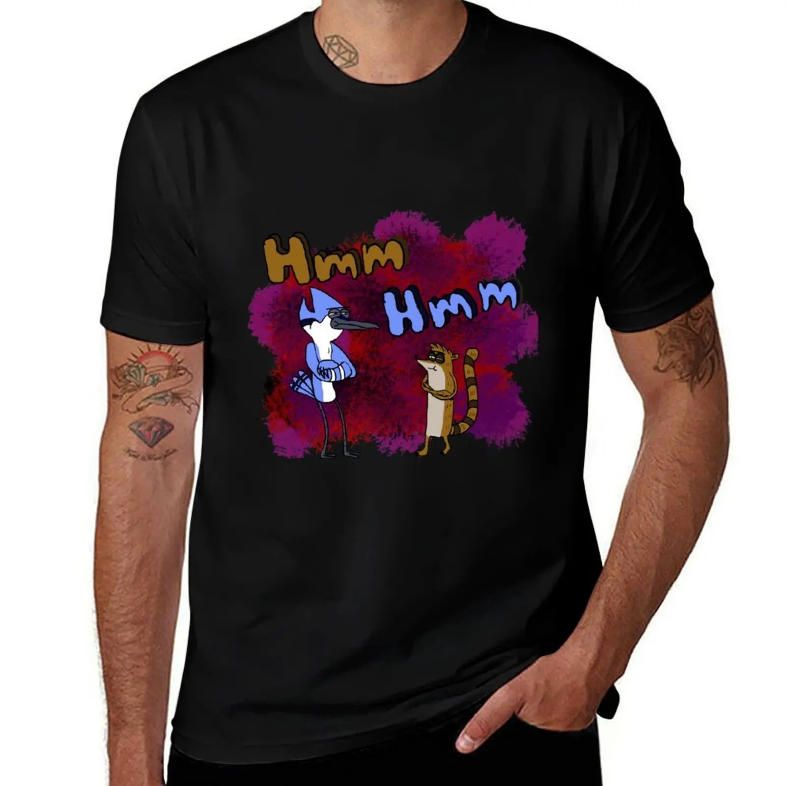 

Hmm Hmm Regular Show T-Shirt Abstract Pattern Print Top