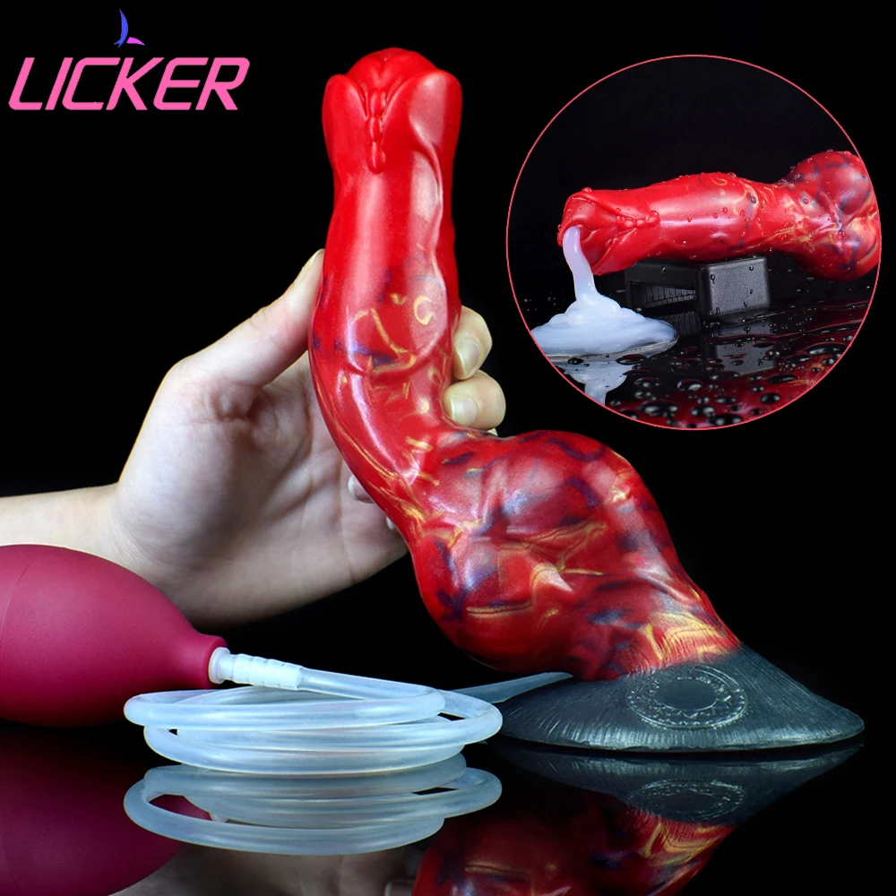 

LICKER Fantasy Dog Squirting Dildo Vaginal Massage Pleasure Butt Toys Ejaculating Penis For Women G-point Stimulator Masturbator