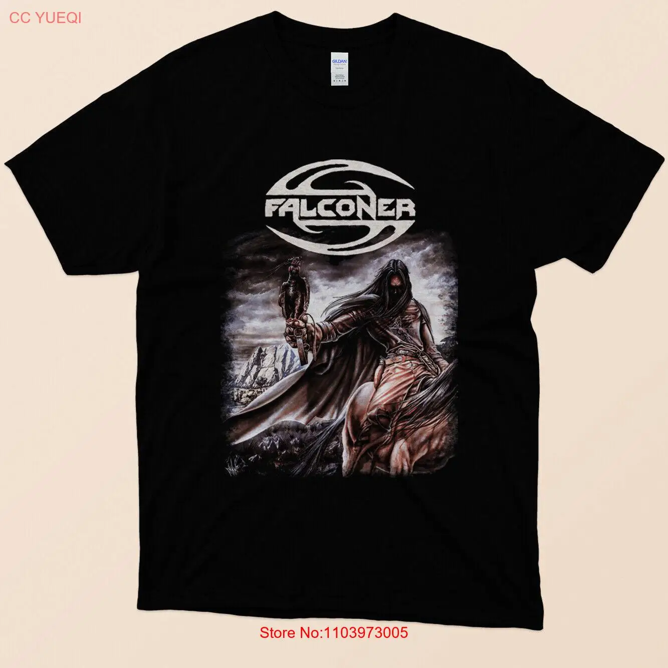 Отправка из нас! Футболка Falconer Мужская классическая, черный цвет, размеры от S до 5XL