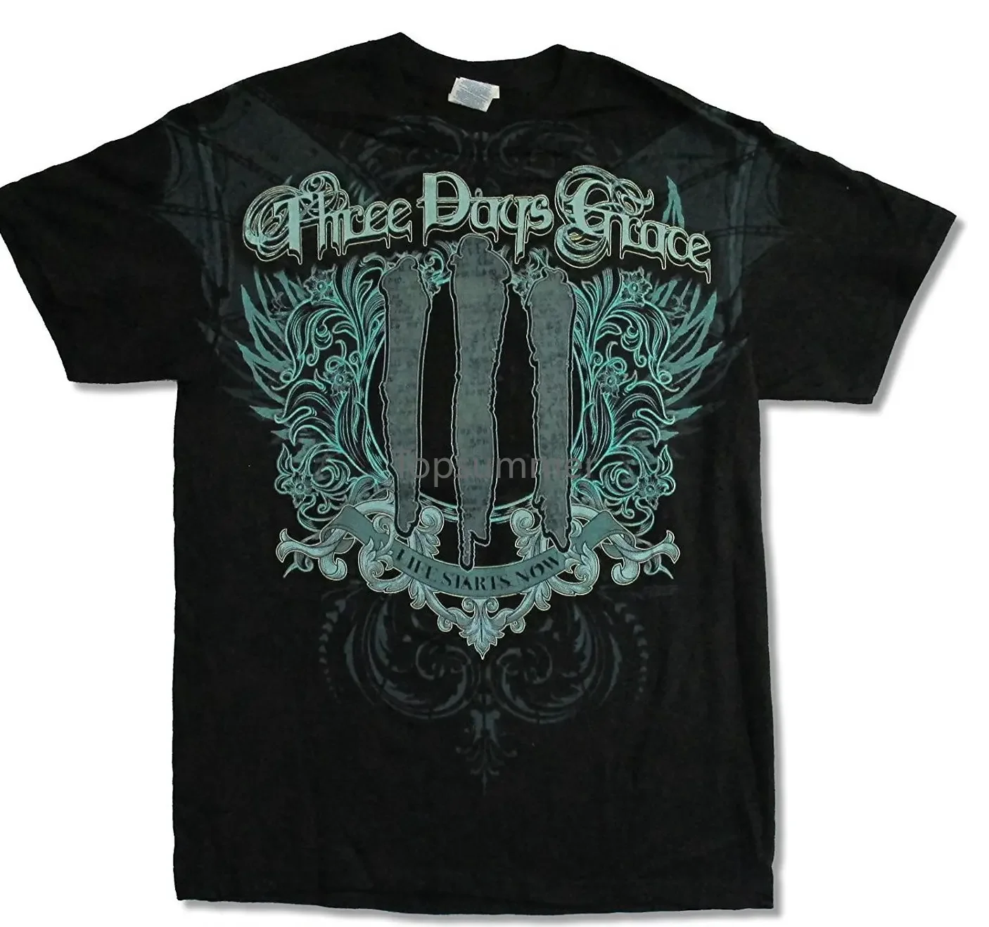 Hip Hop Novelty T Shirts Men'S Brand Clothing Adult Three Days Grace Bat Wing Black T Shirt