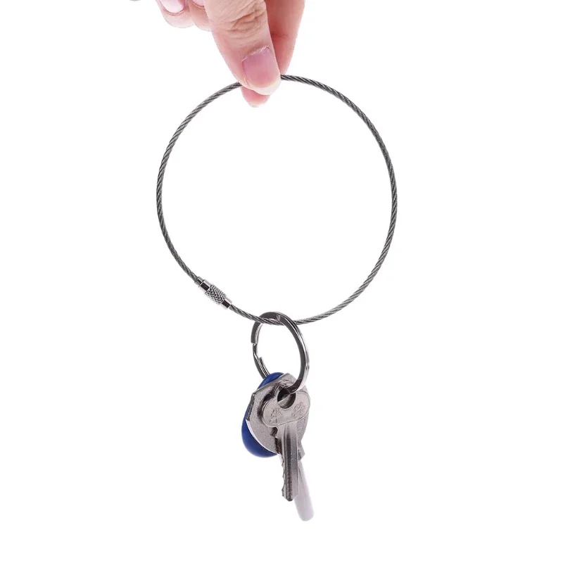 Multi Size Silver Color Keyring Stainless Wire Hole Cable for Key Ring Round