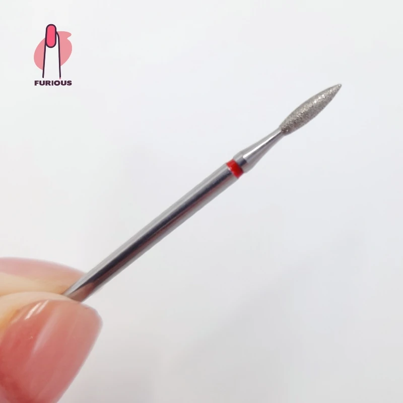 8 pezzi di alta qualità diamante fresa punte da trapano per unghie set per trapano per unghie accessorio per macchina per cuticole strumenti per sbavature a forma di fiamma