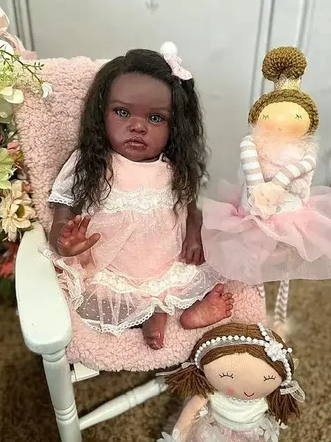 DLS – bébé Chantal Reborn personnalisé de 22 pouces, approvisionnement limité, avec cheveux enracinés à la main, poupée déjà finie avec différentes robes